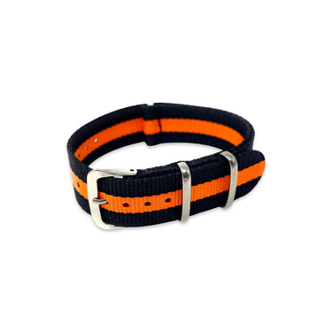 Classic Military Style Strap - Black & Orange